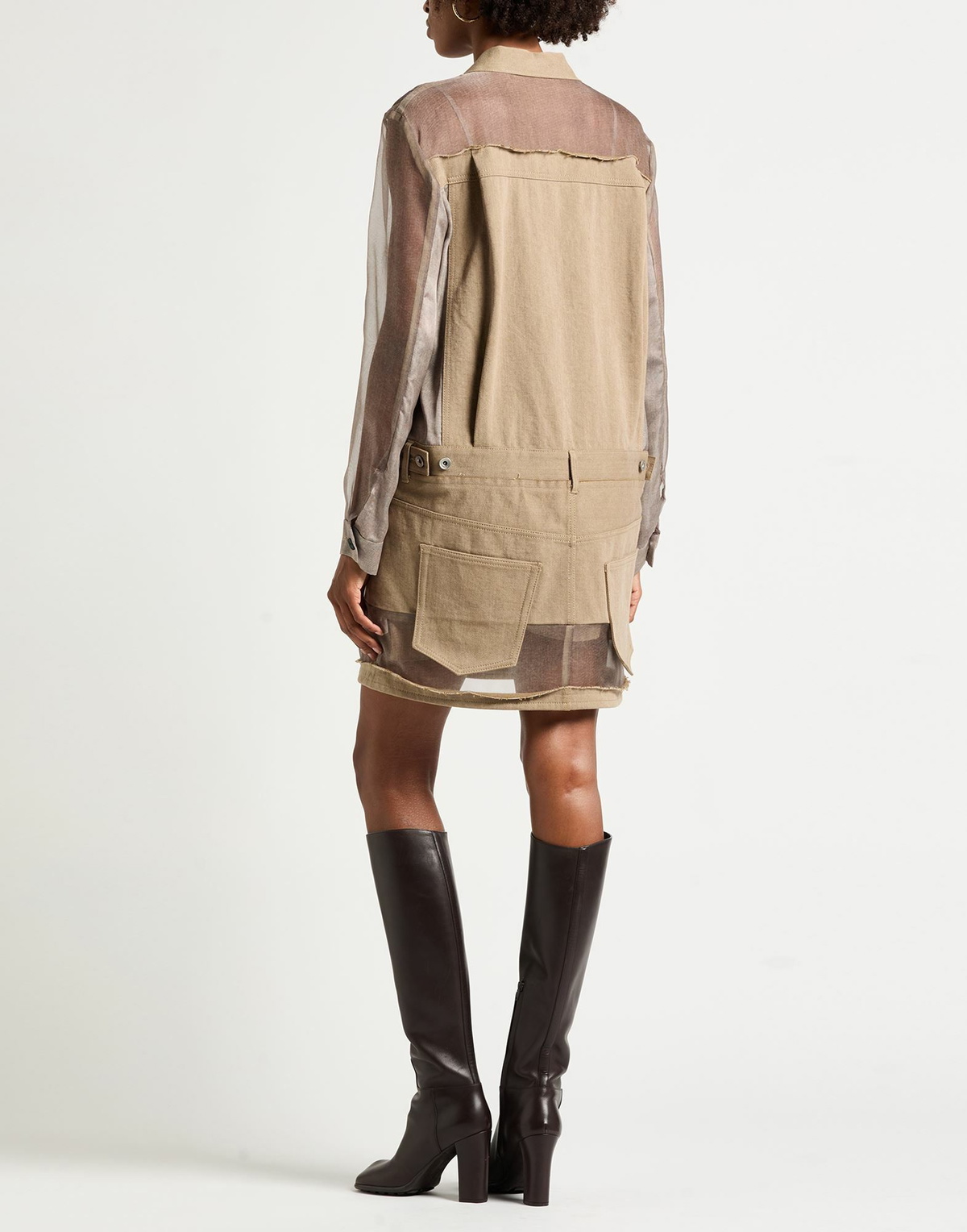 Sacai Womens Mini dress Khaki