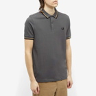 Fred Perry Authentic Men's Slim Fit Twin Tipped Polo Shirt in Gunmetal/Black