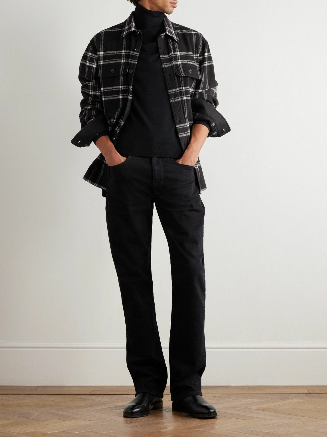 Ralph Lauren Purple label - Gable Checked Wool-Flannel Shirt