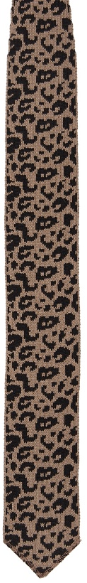 Photo: Engineered Garments Brown Leopard Jacquard Knit Tie