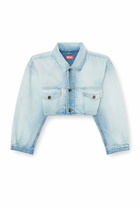Diesel Oversized cropped trucker jacket - Denim Jackets Womens in Blue