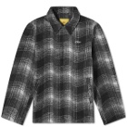 Dime Men's Wave Plaid Shirt Jacket in Charcoal
