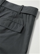 The Row - Earl Straight-Leg Cropped Belted Cotton-Poplin Trousers - Gray