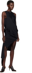AARON ESH Black Boatneck Minidress