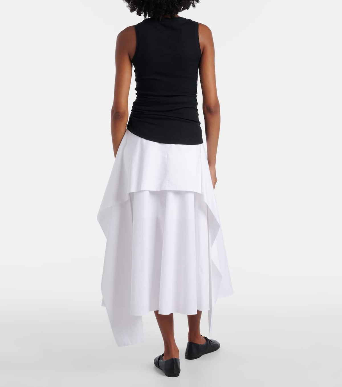 Loewe Asymmetric draped cotton-blend tank top