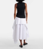Loewe Asymmetric draped cotton-blend tank top