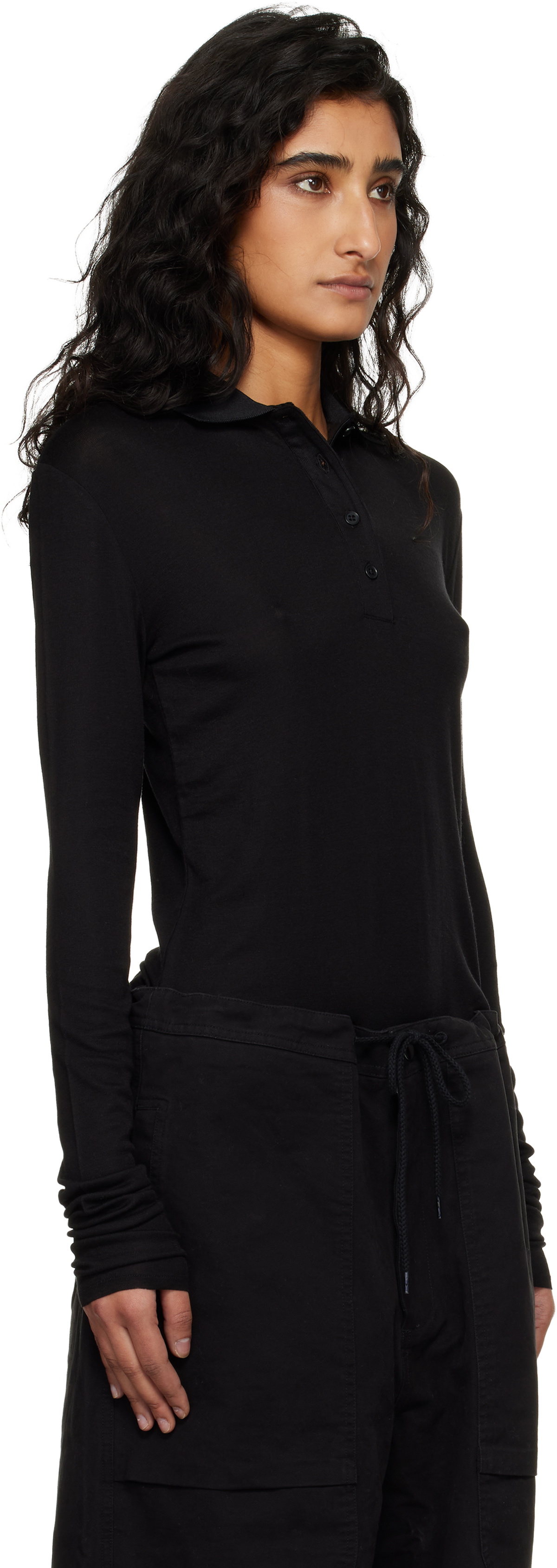 Entire Studios Black LS Polo