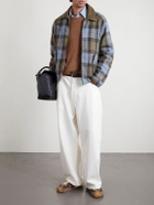 Golden Bear - Dunbar Leather-Trimmed Checked Wool Jacket - Green