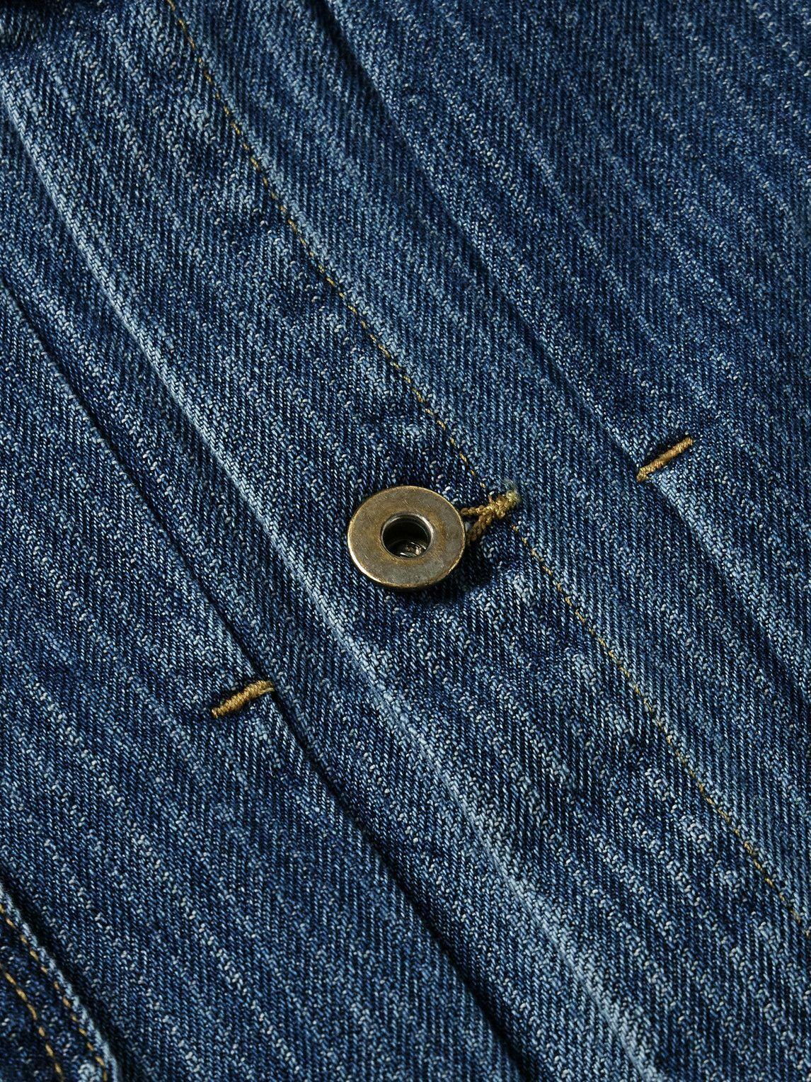 Small Talk - Striped Denim-Jacquard Trucker Jacket - Blue