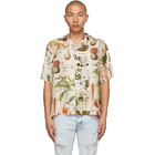 AMIRI Beige Silk Psychedelic Short Sleeve Shirt