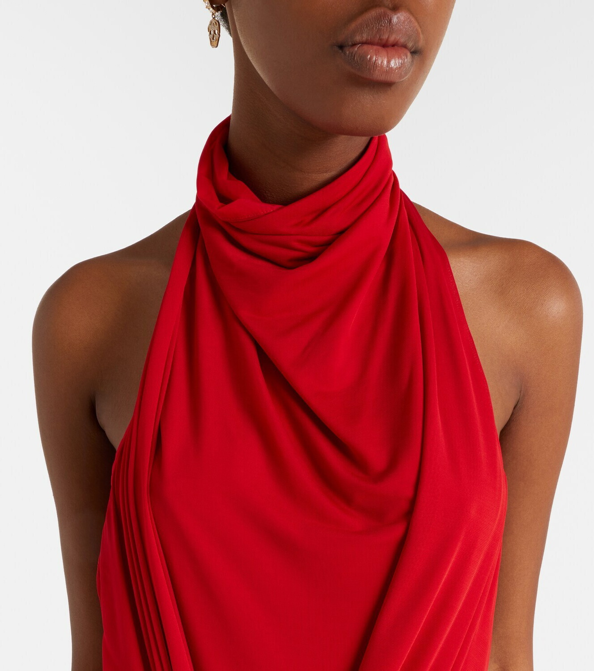 McQueen Draped halterneck maxi dress