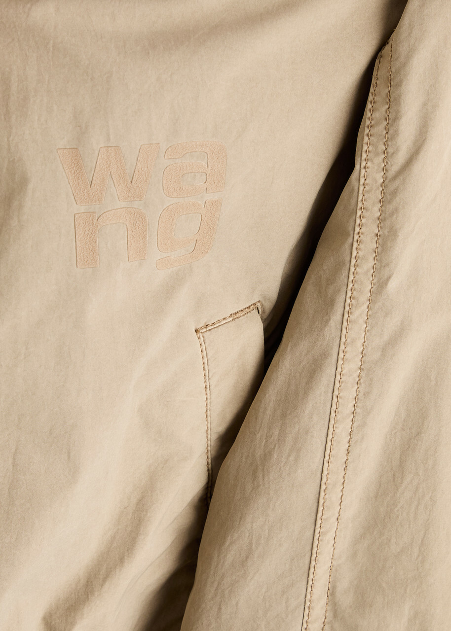 Alexanderwang.t Hooded Cropped Shell Bomber Jacket Beige Alexanderwang.t Hooded Cropped Shell Bomber Jacket Beige