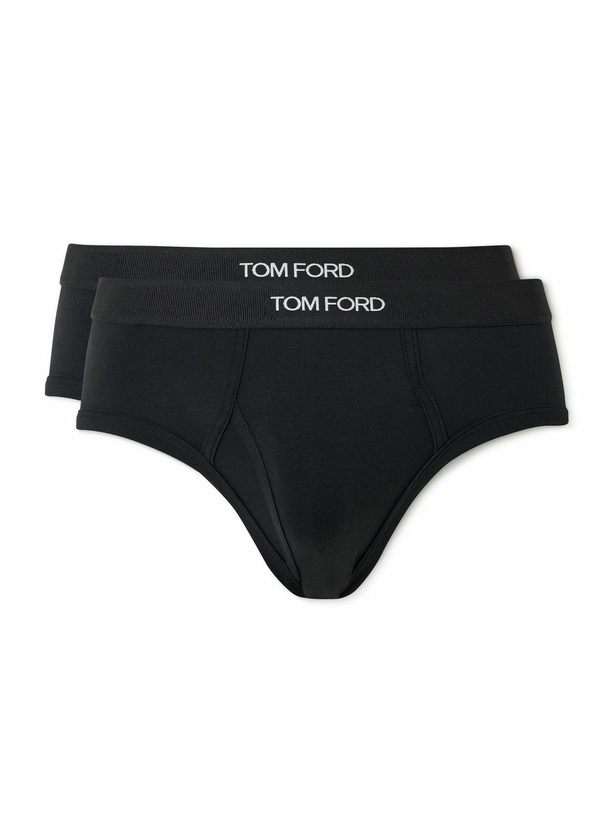 Photo: TOM FORD - Two-Pack Strech-Cotton and Modal-Blend Briefs - Black