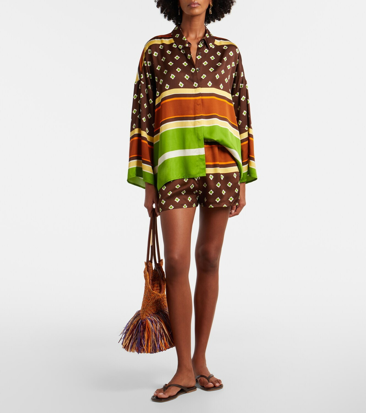 Faithfull Cora printed satin shirt