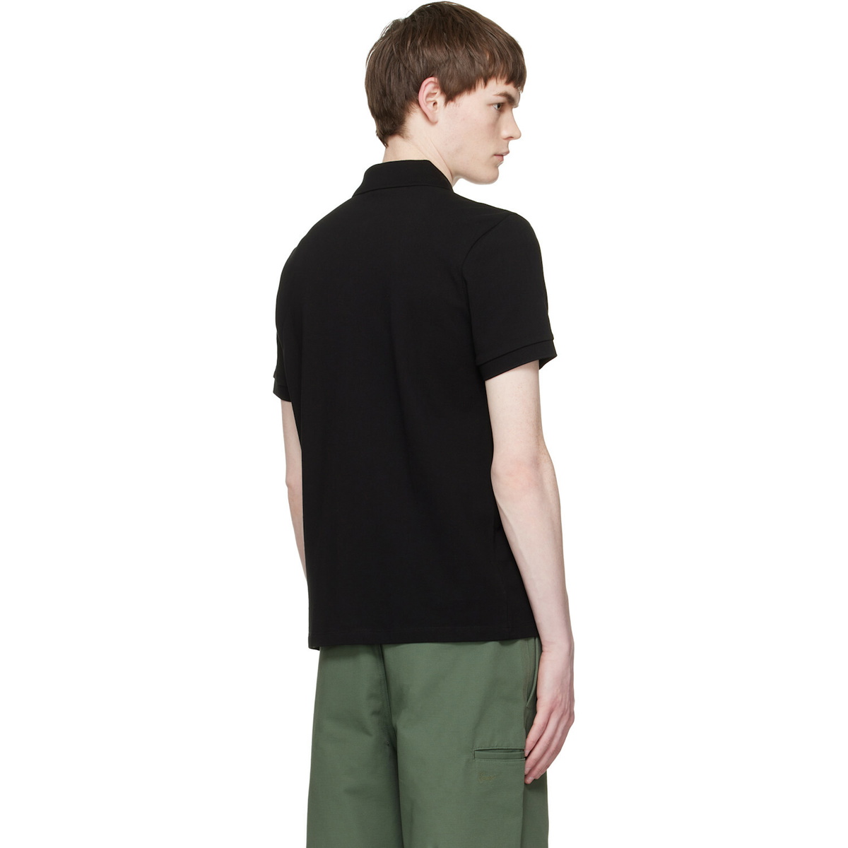 Moncler Black Logo Cotton Piquet Polo