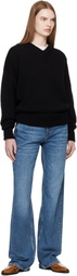 &Daughter Black Balla Slouch V-Neck Sweater