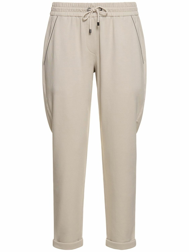Photo: BRUNELLO CUCINELLI - Embellished Cotton Jersey Joggers