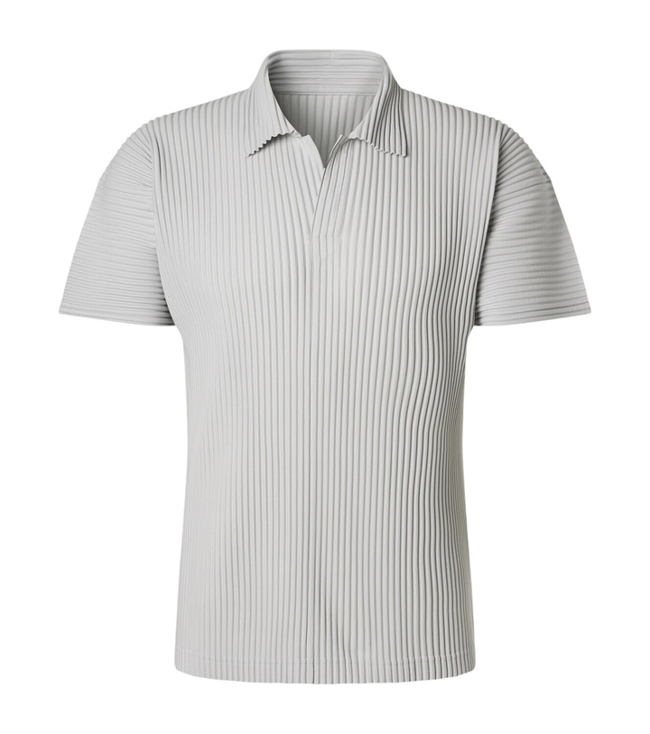 Photo: Homme Plissé Issey Miyake Basics pleated polo shirt