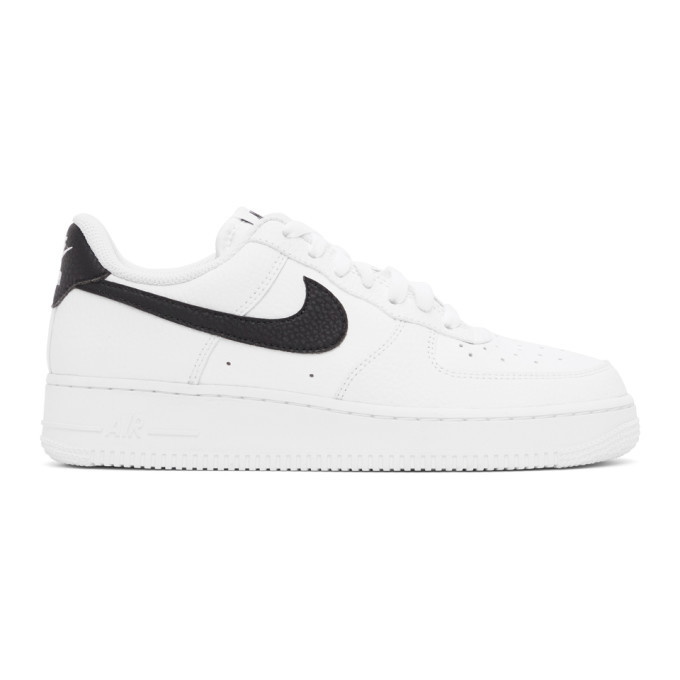 Photo: Nike White and Black Air Force 1 07 Sneakers