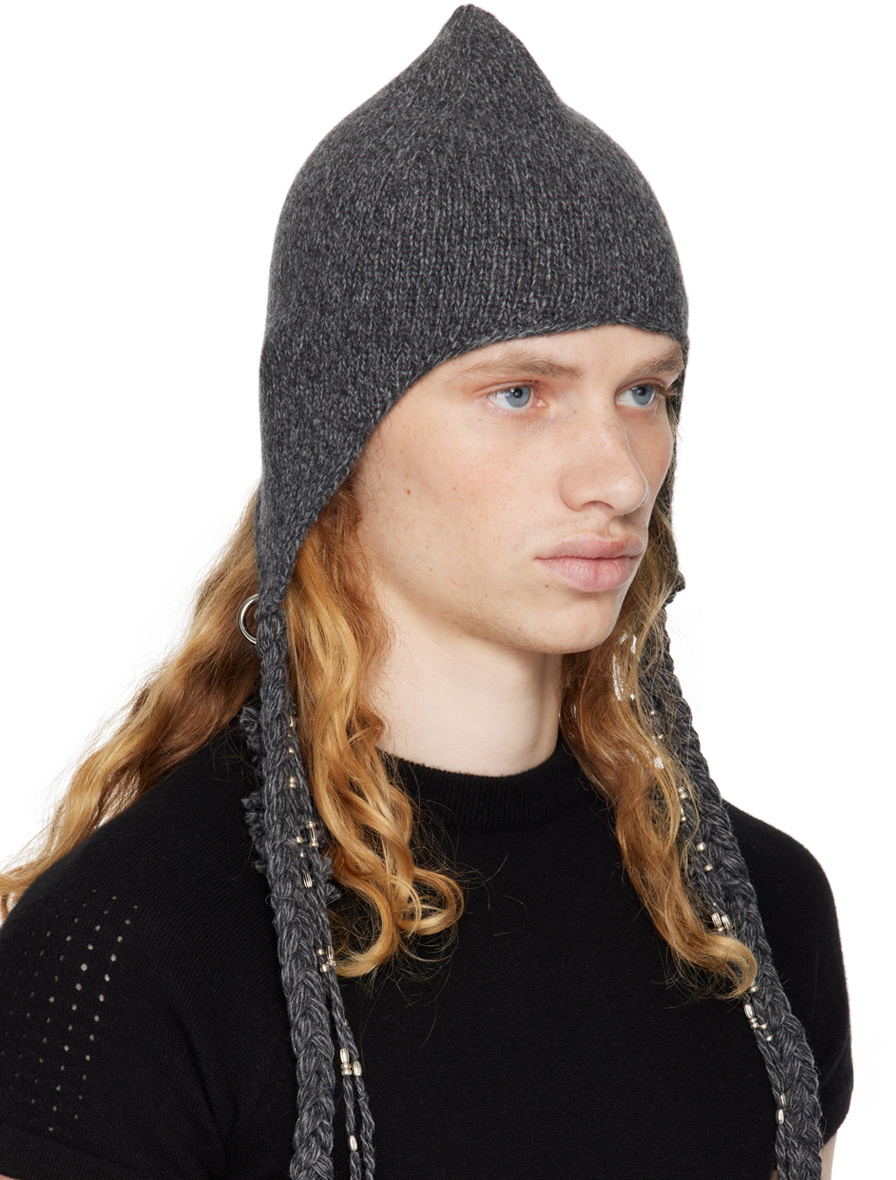 HYEIN SEO Gray Tassel Charm Beanie Hyein Seo