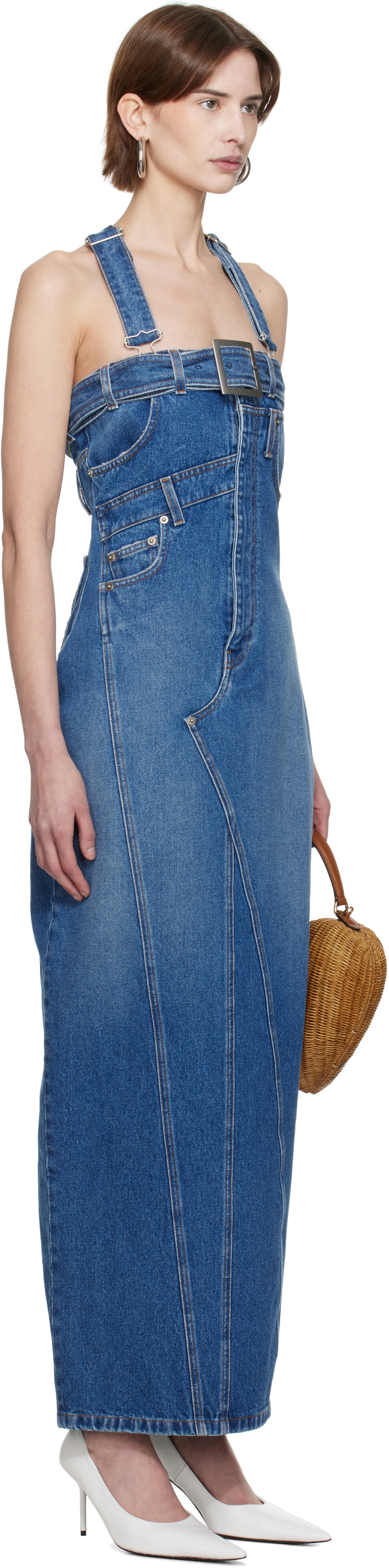 Jean Paul Gaultier Blue 'The Overall' Denim Maxi Dress Jean Paul Gaultier