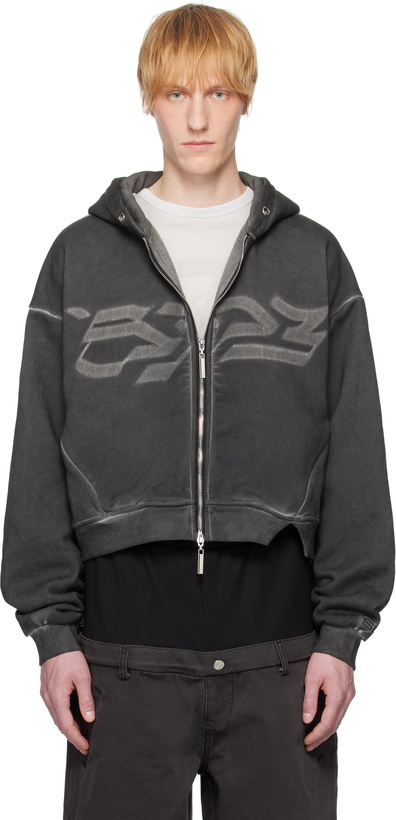 Photo: SPENCER BADU Black Dyed Zipped Hoodie