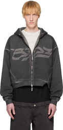 SPENCER BADU Black Dyed Zipped Hoodie