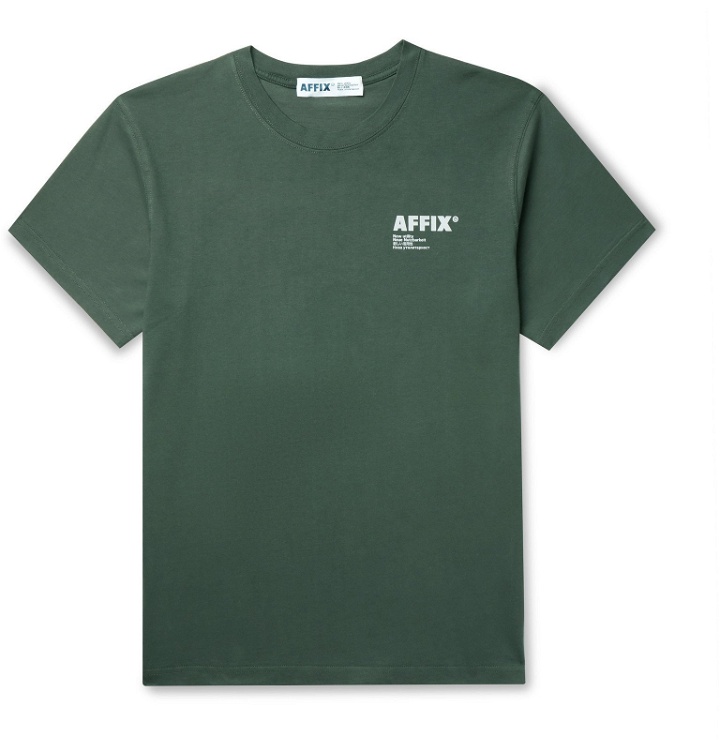 Photo: AFFIX - Logo-Print Cotton-Jersey T-Shirt - Green