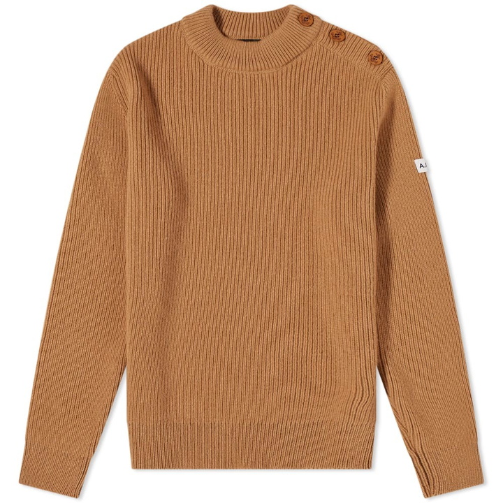 Photo: A.P.C. Alan Sleeve Logo Knit