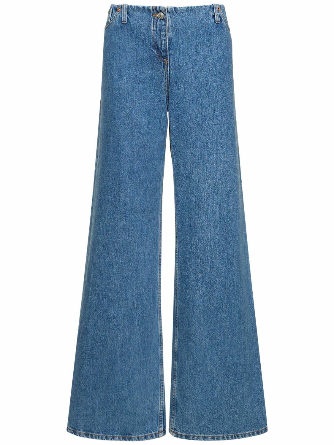 MAGDA BUTRYM - Low Rise Wide Cotton Denim Jeans Magda Butrym