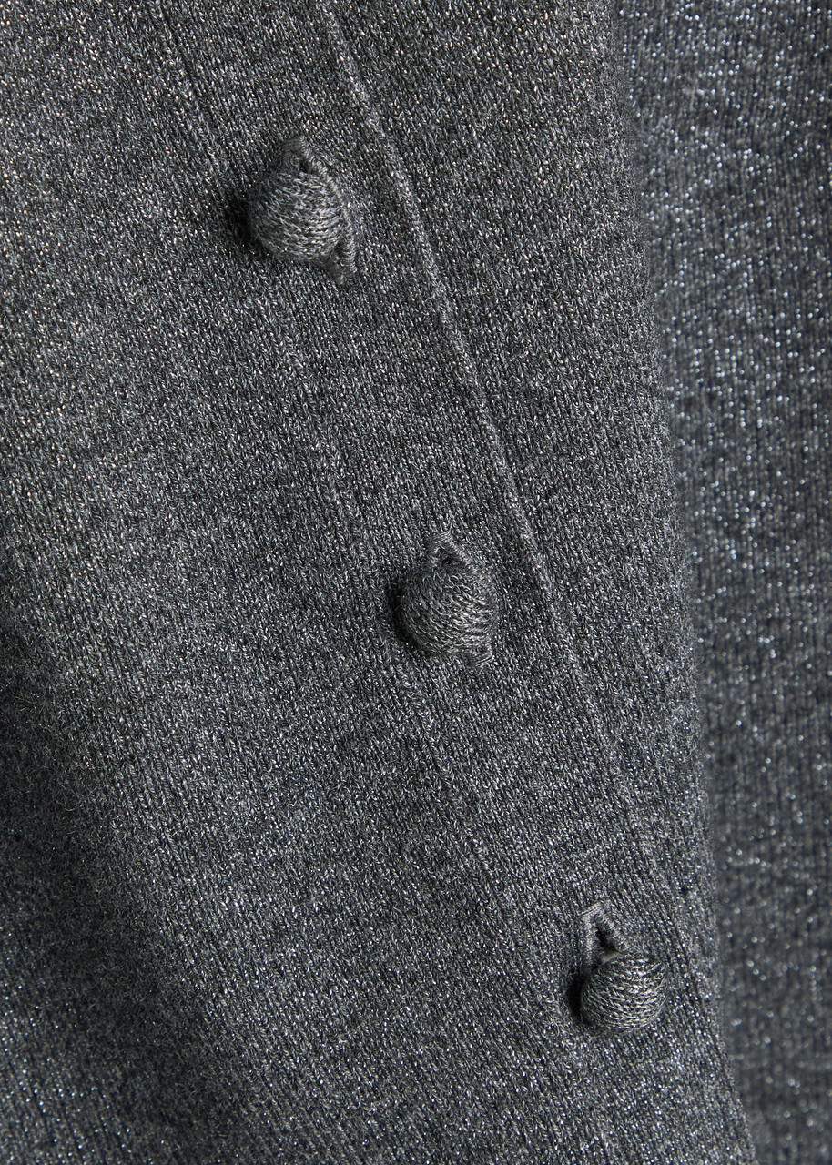 Paige Anzu Metallic Knit Cardigan Dark Grey