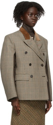 Maison Margiela Brown Shrug Houndstooth Cape Blazer