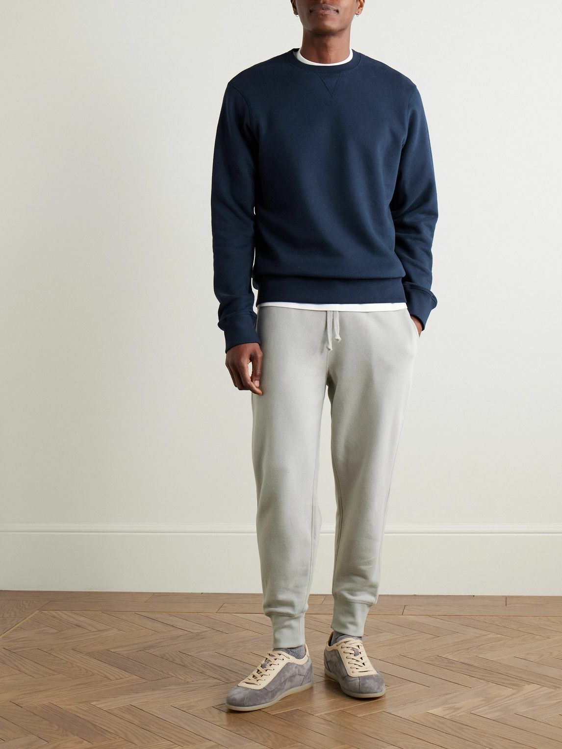 Kingsman - Logo-Embroidered Cotton and Cashmere-Blend Jersey Sweatshirt - Blue
