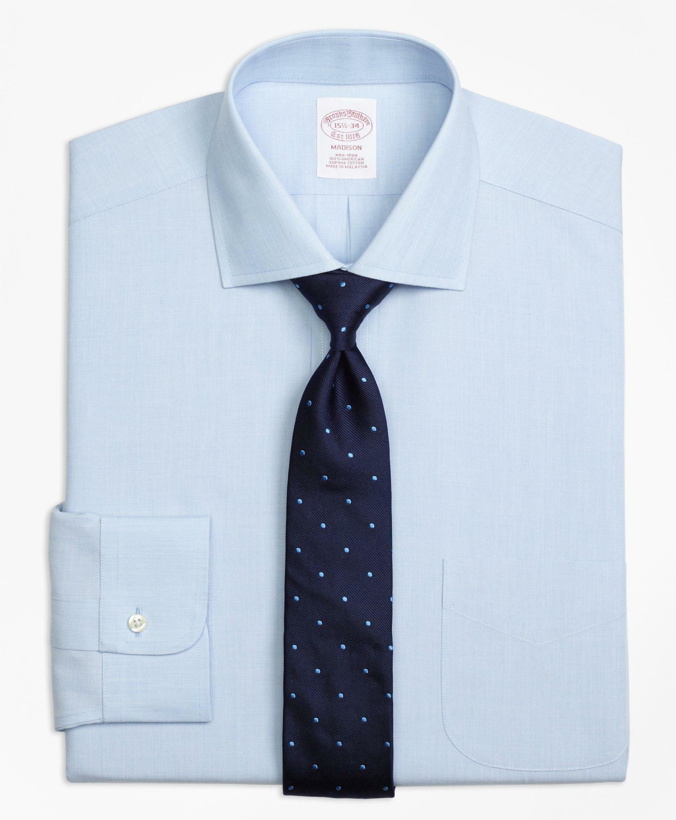 Photo: Brooks Brothers Men's Madison Relaxed-Fit Dress Shirt, Non-Iron Spread Collar | Light Blue
