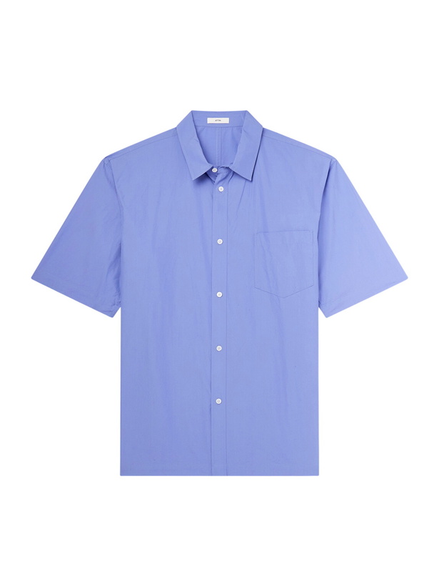 Photo: ATON - Cotton-Poplin Shirt - Blue