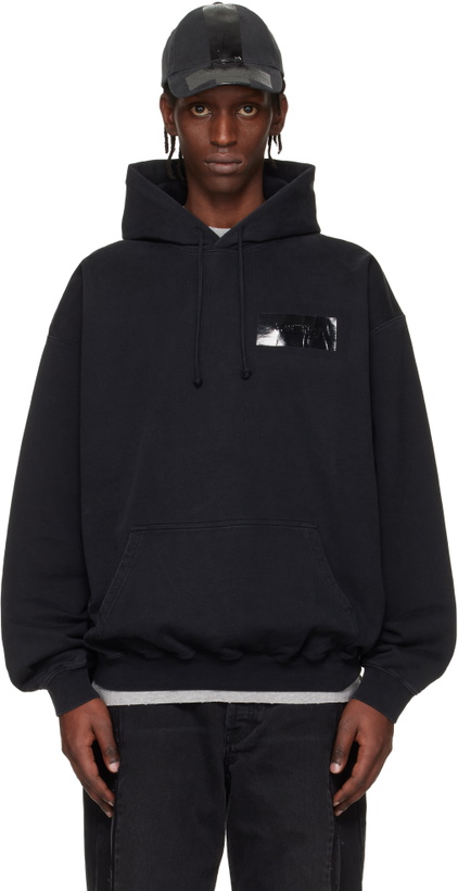 Photo: VETEMENTS Black Taped Logo Hoodie