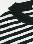 Allude - Striped Cotton-Blend Sweater - White
