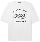 BALENCIAGA - Oversized Printed Cotton-Jersey T-Shirt - White