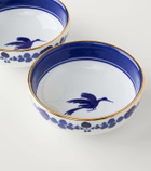 La DoubleJ Wildbird Blue set of 2 porcelain snack bowls