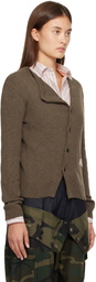 Andersson Bell Brown Hand Stitched Basic Cardigan