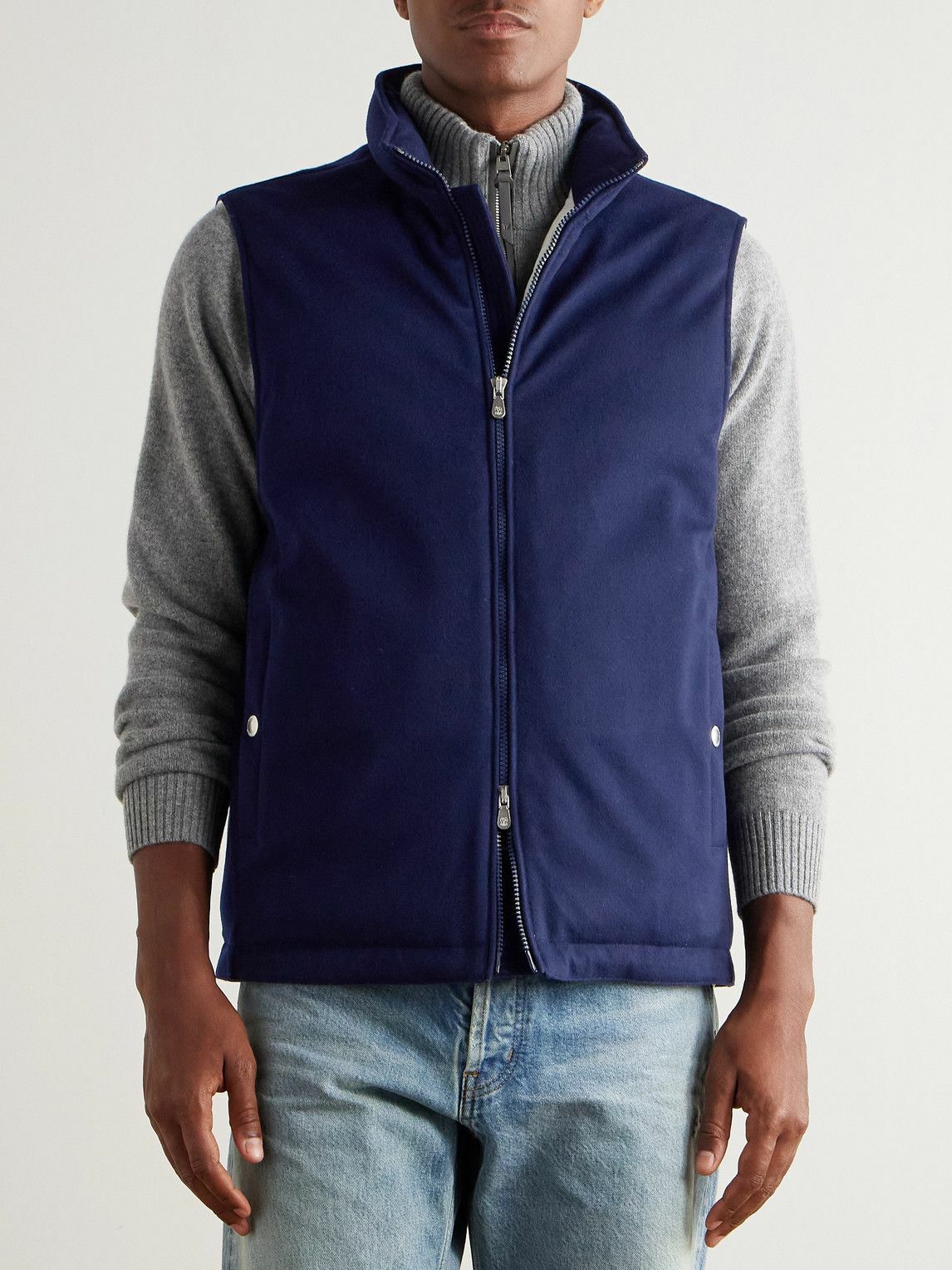 Brunello Cucinelli - Wool-Felt Down Gilet - Blue