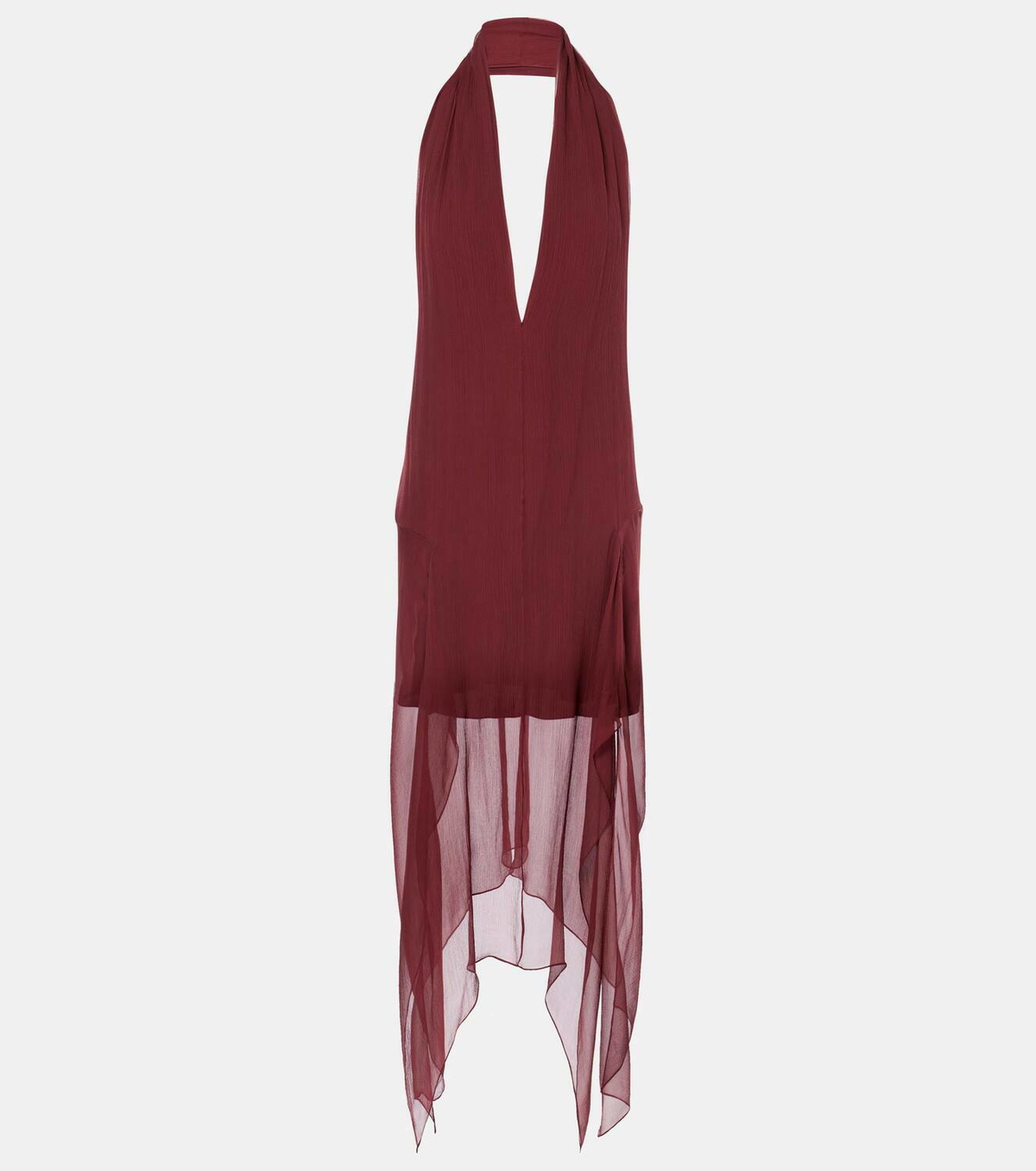 Ferragamo Asymmetric silk georgette minidress