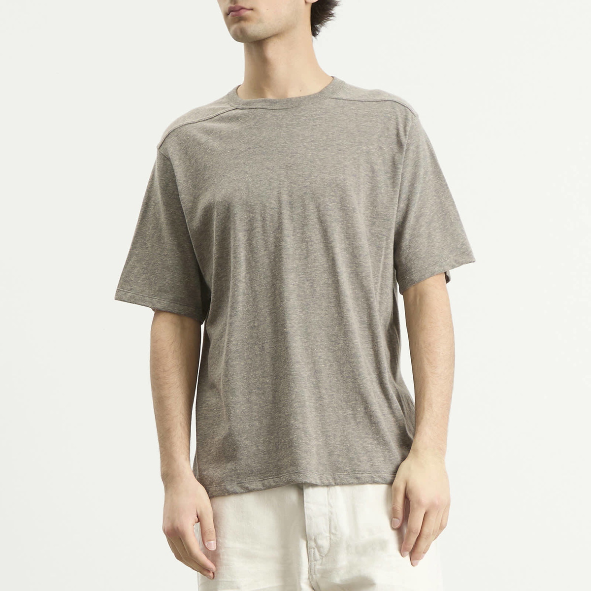 Rick Owens Men's Brad T-Shirt in Grey Melange Rick Owens