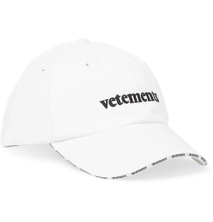 Photo: Vetements - Reebok Logo-Embroidered Cotton-Twill Baseball Cap - White