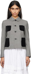 Comme des Garçons Girl Black & White Wool Gingham Check Jacket