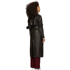Yang Li Black Leather Trench Coat
