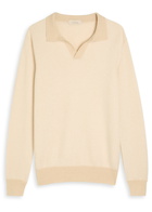 Aurélien Mélange-knit Cashmere Polo Jumper Beige