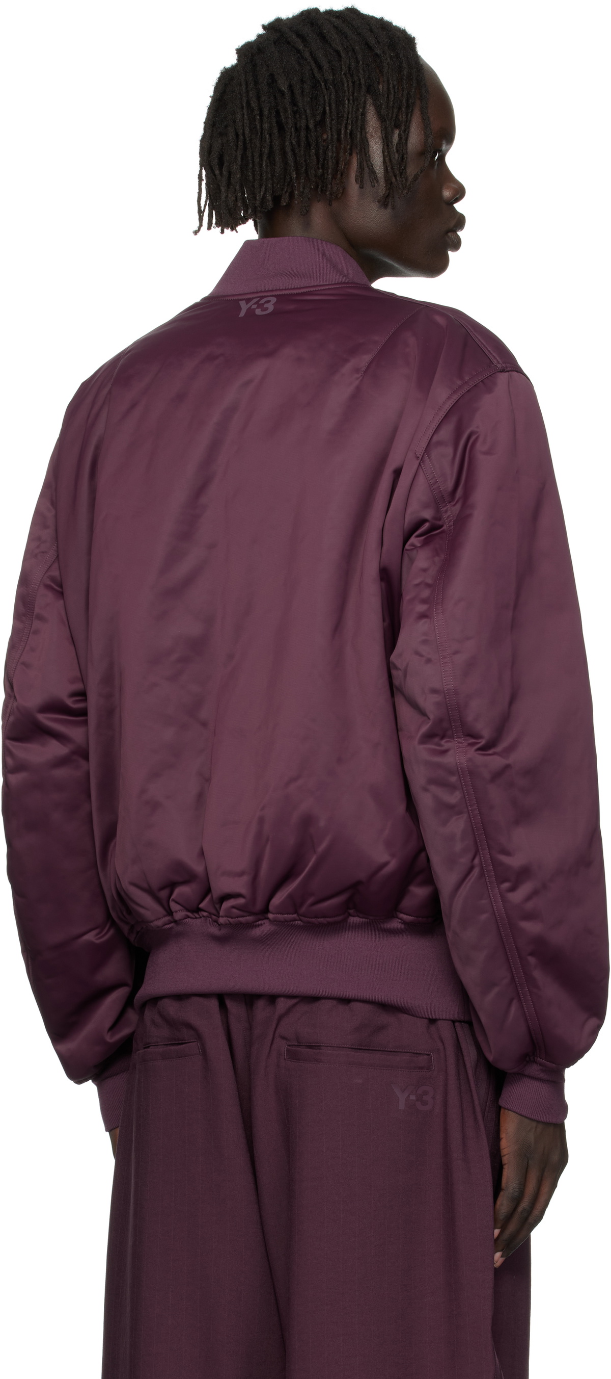 Y-3 Burgundy Insulated Bomber Jacket