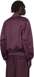 Y-3 Burgundy Insulated Bomber Jacket