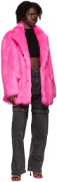 Stand Studio Pink Carter Faux-Fur Coat